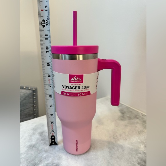 Hydra Peak Hot Pink 40oz Tumbler w/ Soft Touch Stainless Insulated Tumbler - Picture 7 of 8